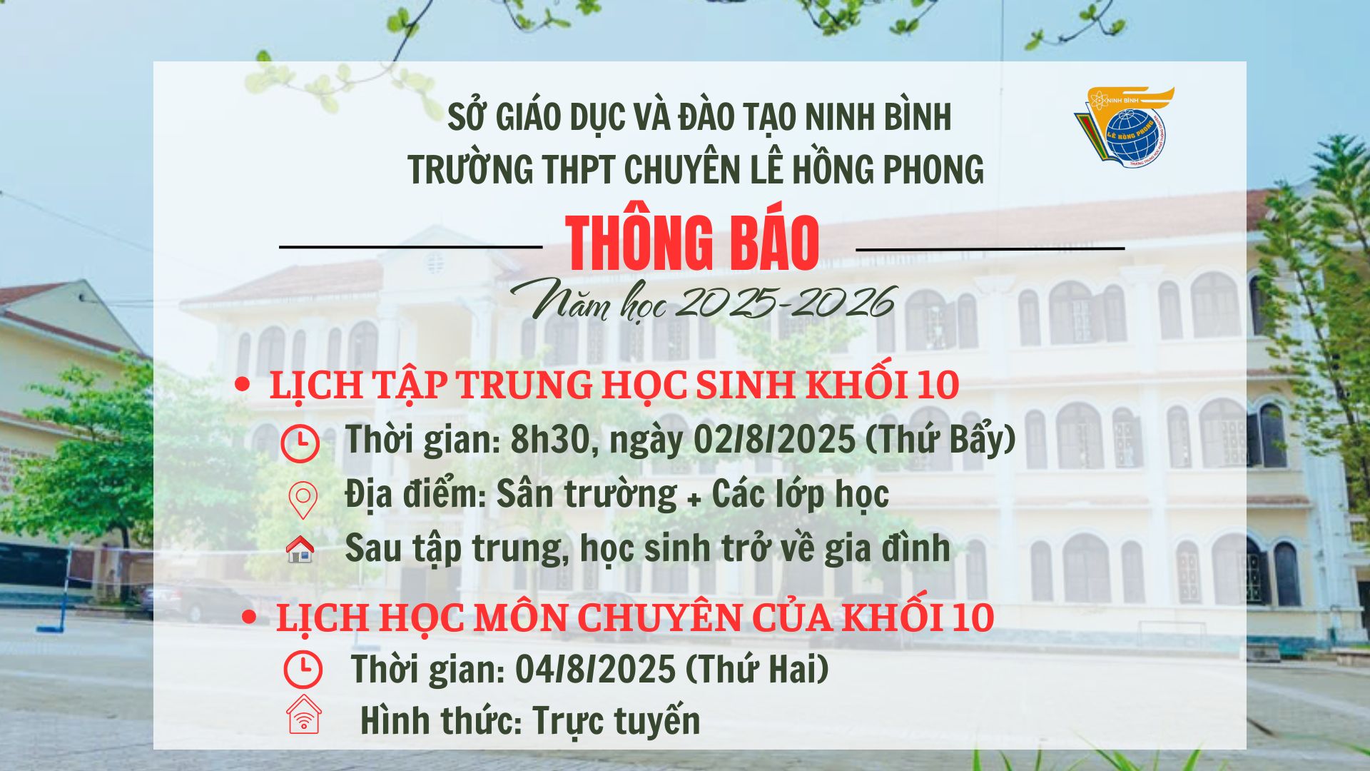 CHÀO ĐÓN TÂN HỌC SINH KHỐI 10 NĂM HỌC 2025-2026